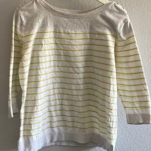 Gap Striped Colorblock Tee w/ Button Detail
